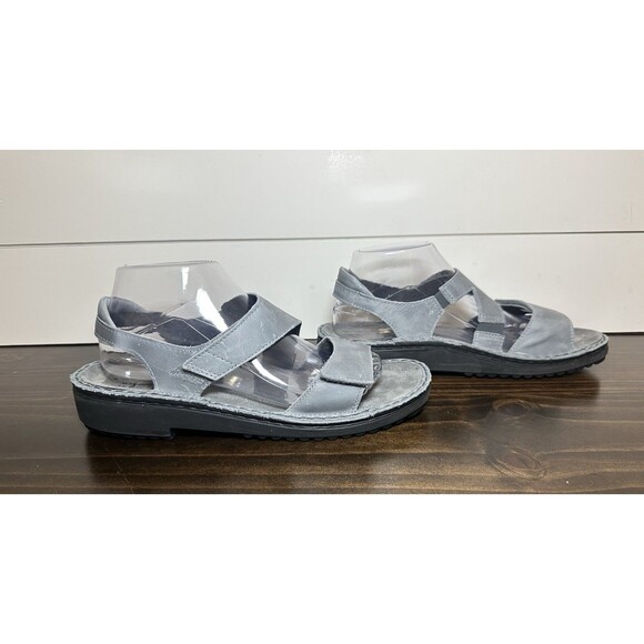 NAOT‎ Enid Gray Hook & Loop Vintage Slate Comfort Sandals Women US 10-10.5 EU 41 - Picture 4 of 14